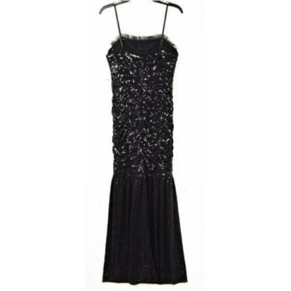 NWT Aidan Mattox Ruched Sequin Strapless Gown Party Cocktail Maxi Dress - Picture 7 of 10